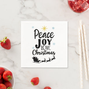 Frieden Freude Liebe Weihnachten Moderner Weihna Serviette