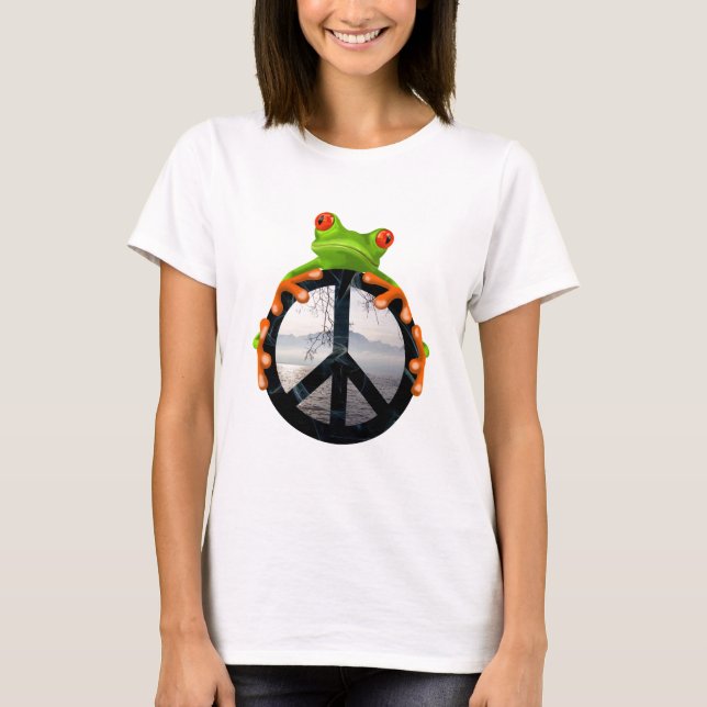 Frieden frog1 T-Shirt (Vorderseite)