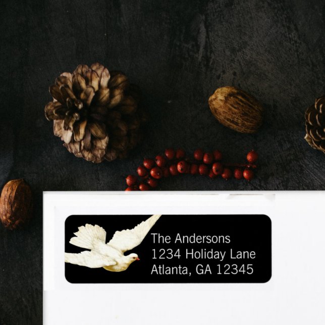 Frieden für alle Elegante Weiße Taube auf schwarz (Von Creator hochgeladen)