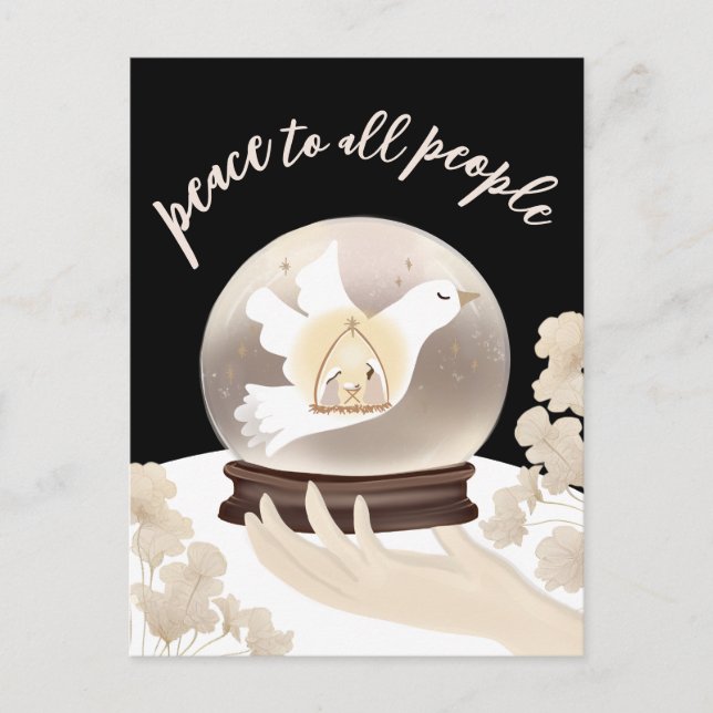 Frieden für alle Menschen Christlicher Geburtsurla Postkarte (Vorderseite)