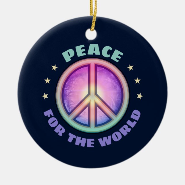 Frieden für die ☮ keramik ornament (Vorne)