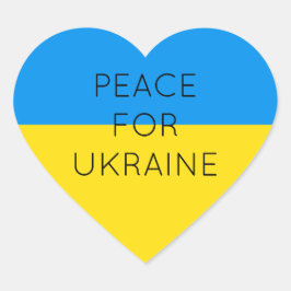 Frieden für die Ukraine Einfache minimale ukrainis Herz-Aufkleber