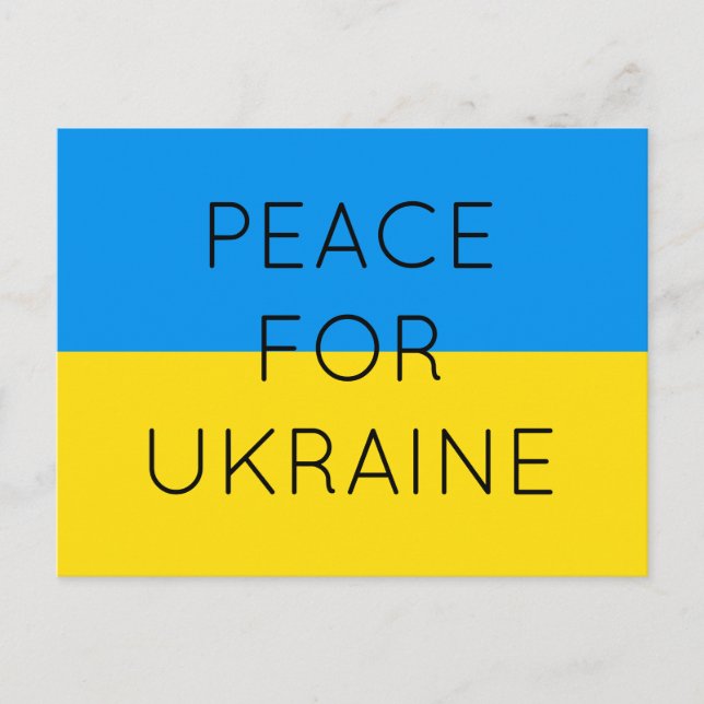 Frieden für die Ukraine Einfache minimale ukrainis Postkarte (Vorderseite)