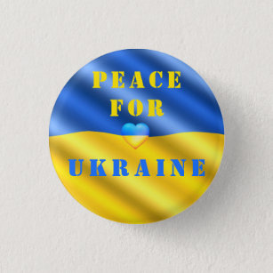 Frieden für die Ukraine - Flaggenknopf - Freiheit Button
