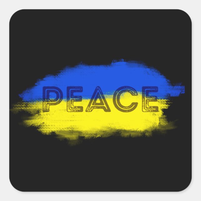FRIEDEN für die Ukraine gegen Krieg ohne Krieg Quadratischer Aufkleber (Vorderseite)