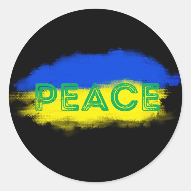 FRIEDEN für die Ukraine gegen Krieg ohne Krieg Runder Aufkleber (Vorderseite)