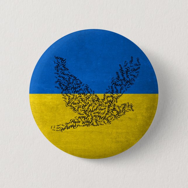 Frieden für die Ukraine. Ich stehe mit der Ukraine Button (Vorderseite)
