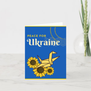 Frieden für die Ukraine Kranich und Sonnenblumen B Karte