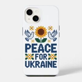 Frieden für die Ukraine Pixel Folkart iPhone 14 Hülle