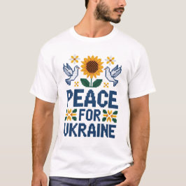Frieden für die Ukraine Pixel Folkart T-Shirt