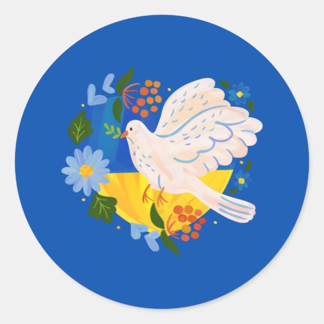 Frieden für die Ukraine Runder Aufkleber (Vorderseite)