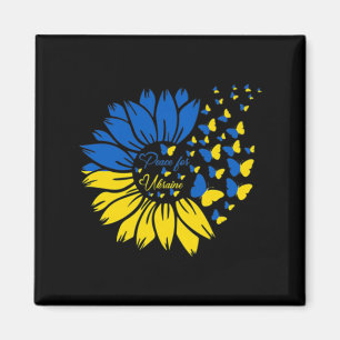 Frieden für die Ukraine Sonnenblume Ukrainischer S Magnet