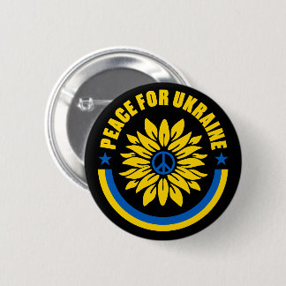Frieden für die Ukraine Sonnenblumen Button