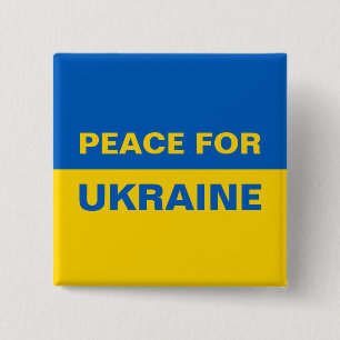 Frieden für die Ukraine Ukrainische Flagge Button