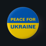Frieden für die Ukraine - ukrainische Flagge Button<br><div class="desc">Frieden für die Ukraine - ukrainische Flagge</div>