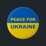Frieden für die Ukraine - ukrainische Flagge Button<br><div class="desc">Frieden für die Ukraine - ukrainische Flagge</div>