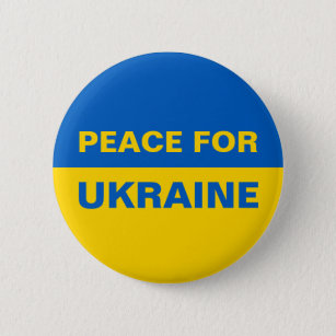 Frieden für die Ukraine - ukrainische Flagge Button