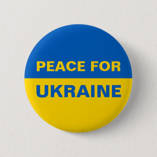 Frieden für die Ukraine - ukrainische Flagge Button