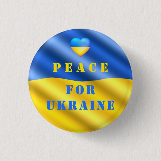 Frieden für die Ukraine - ukrainische Flagge - Fre Button (Vorderseite)