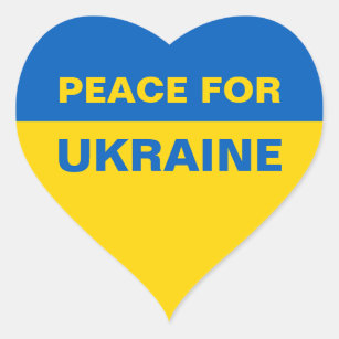 Frieden für die Ukraine - ukrainische Flagge Herz-Aufkleber