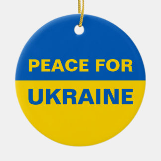 Frieden für die Ukraine - ukrainische Flagge Keramik Ornament