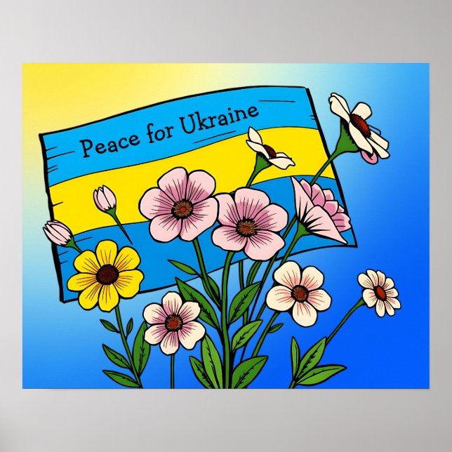 Frieden für die Ukraine | ukrainische Flagge Poster (Vorne)