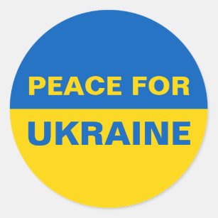 Frieden für die Ukraine - ukrainische Flagge Runder Aufkleber