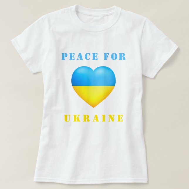 Frieden für die Ukraine Unterstützung T - Shirt uk (Design vorne)