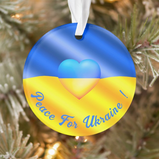 Frieden für die Ukraine Weihnachtsschmuck Ukraine  Ornament (Baum)