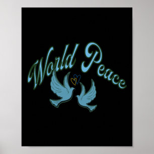 Frieden für die Welt. Inschrift über den Frieden. Poster