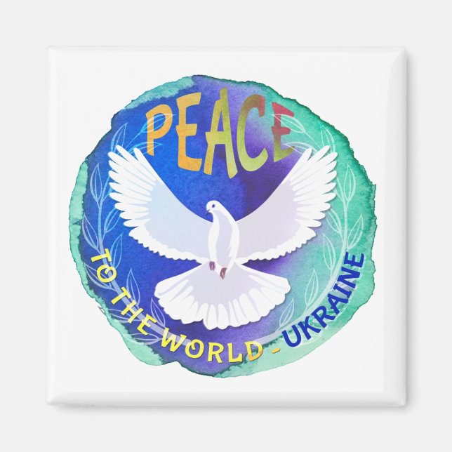 Frieden für die Welt - Ukraine Magnet (Vorne)