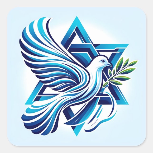 Frieden für Israel Quadratischer Aufkleber (Vorderseite)