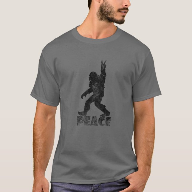 Frieden für Sasquatch und Yeti Followers T-Shirt (Vorderseite)