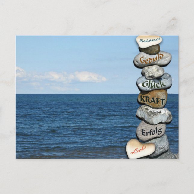 Frieden, Glück und Harmonie Postkarte (Vorderseite)