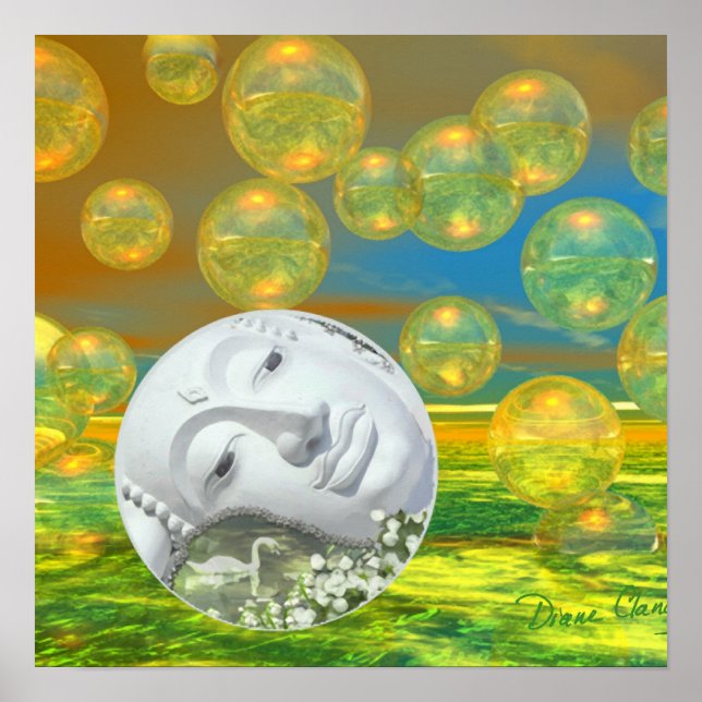 Frieden - Goldene und Smaragdgrüne Ruhe Poster (Vorne)