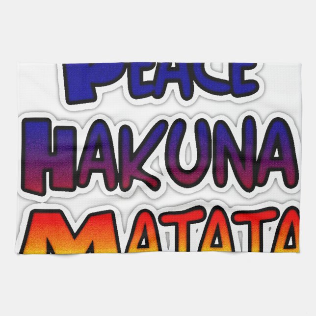 Frieden Hakuna Matata Farbverlauf Kunst Handtuch (Horizontal)