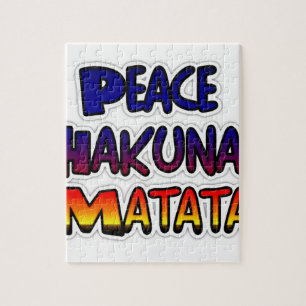 Frieden Hakuna Matata Farbverlauf Kunst Puzzle