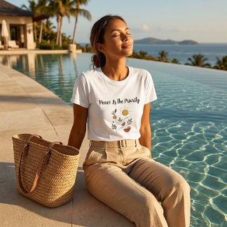 Frieden hat Vorrang Boho-Botanik Damen T-Shirt