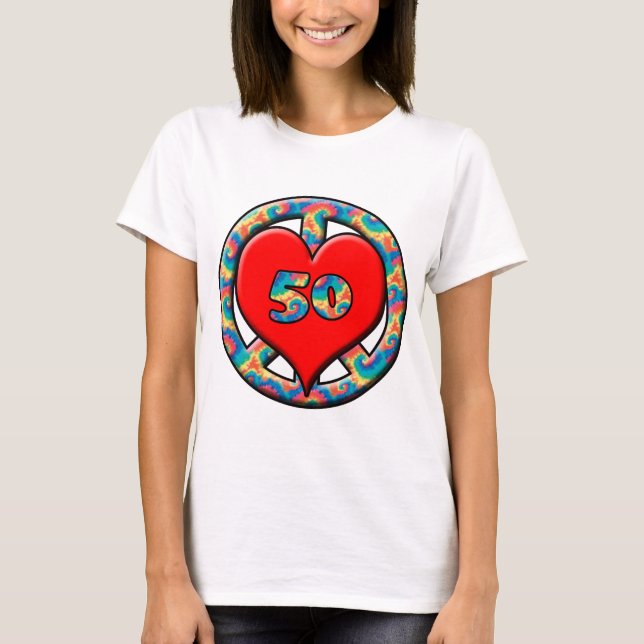Frieden, Herz, 50 T-Shirt (Vorderseite)