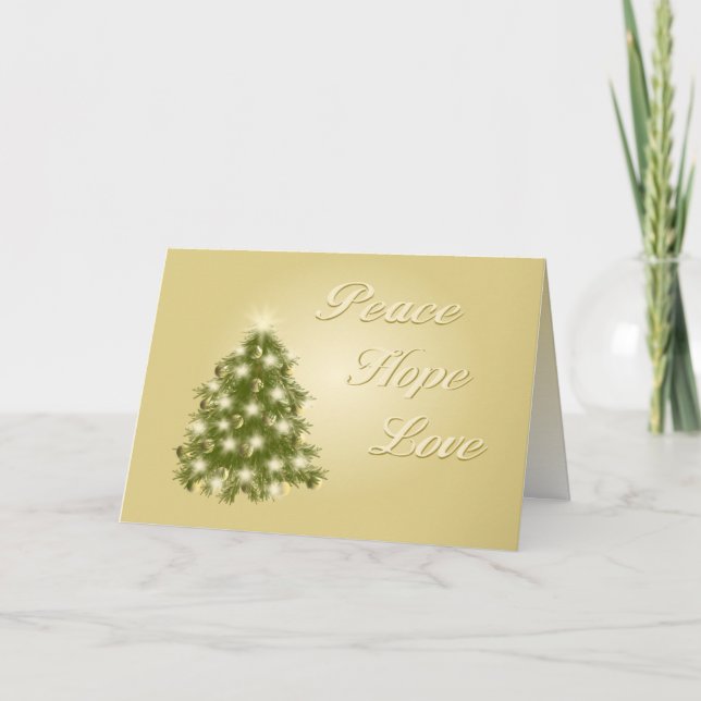 Frieden, Hoffnung, Liebe-Weihnachtskarte Feiertagskarte (Vorderseite)