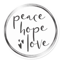 Frieden, Hoffnung und Liebe, modern, mit Kreisen