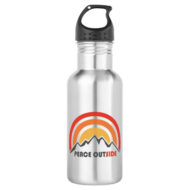 Frieden im Freien Edelstahlflasche (Vorderseite)