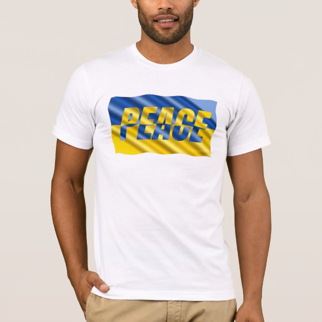 Frieden im Krieg Die Flagge der Ukraine inspiriert T-Shirt (Vorderseite)