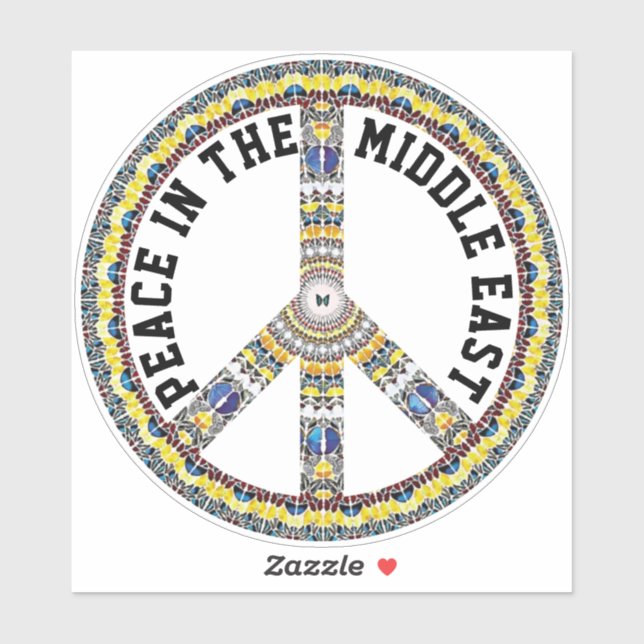 FRIEDEN IM NAHEN OSTEN - GEOMETRISCHE BÜHNE AUFKLEBER (Blatt)