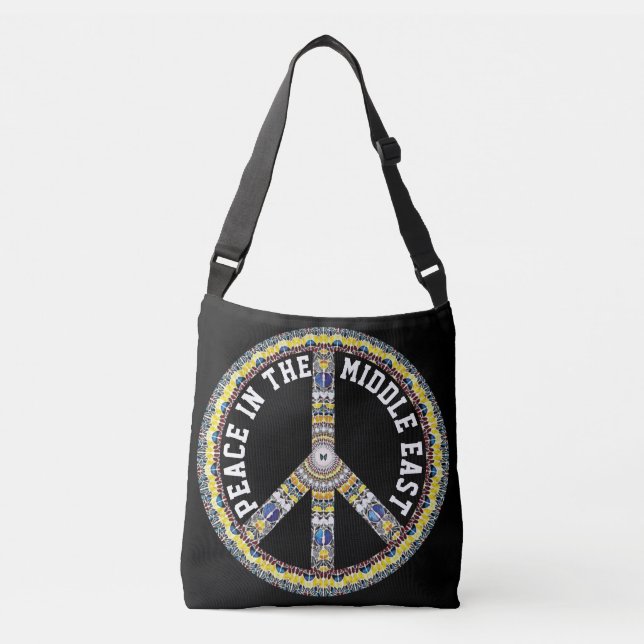 FRIEDEN IM NAHEN OSTEN - GEOMETRISCHE BÜHNE TRAGETASCHEN MIT LANGEN TRÄGERN (Vorderseite)