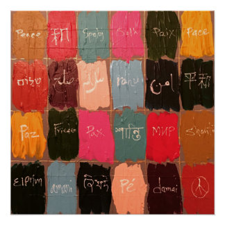 Frieden in 24 Sprachen Poster