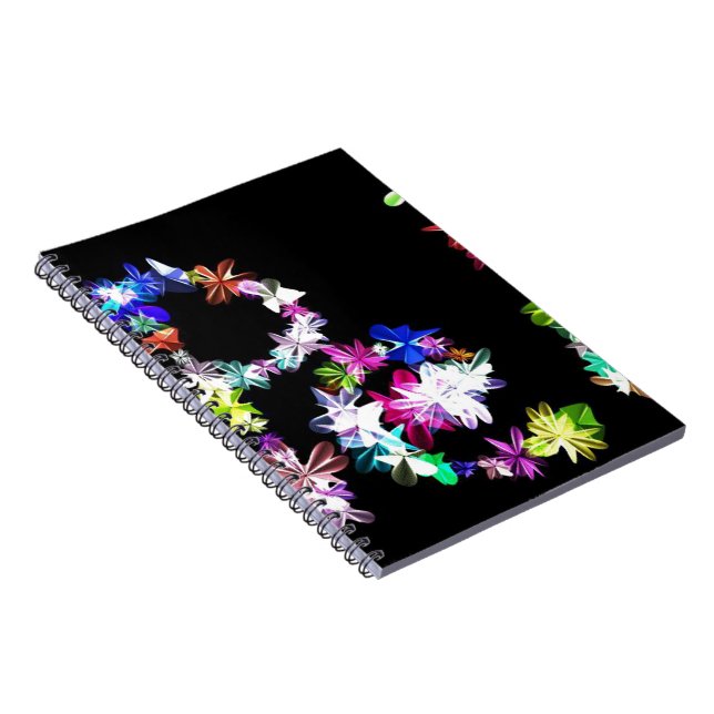 FRIEDEN IN Blume Print Notizblock (Rechte Seite)