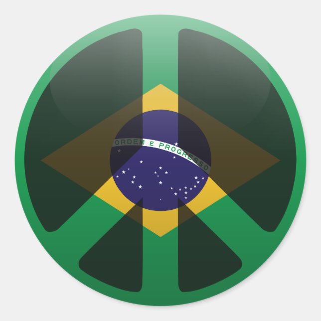 Frieden in Brasilien Runder Aufkleber (Vorderseite)