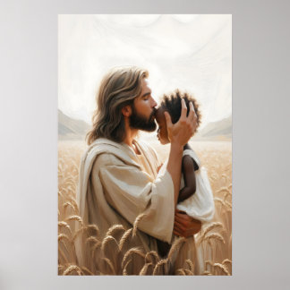 Frieden in Christus Jesus und schwarze christliche Poster