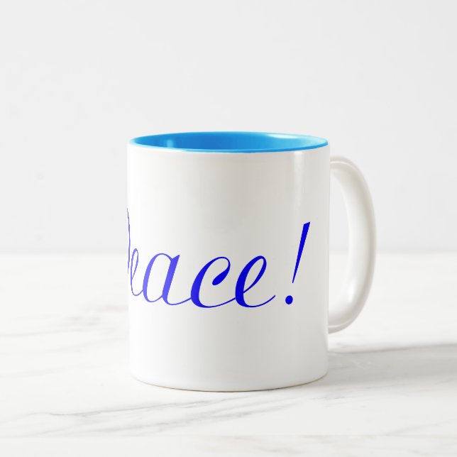 Frieden in der Blue-Coffee-Tasse Zweifarbige Tasse (VorderseiteRechts)